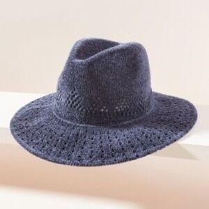 Anthropologie Blue  Lindy  Chenille Rancher Hat